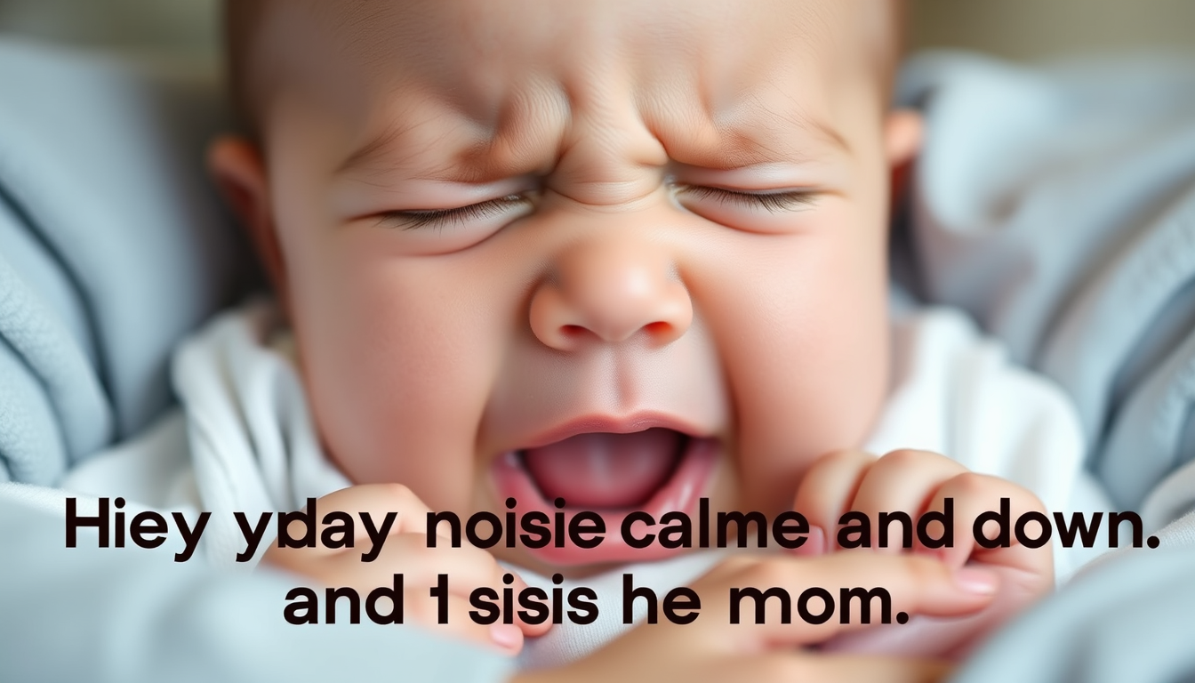 Main art studio: Create a video of a crying baby and when you play music, he calms down and so does his mother.