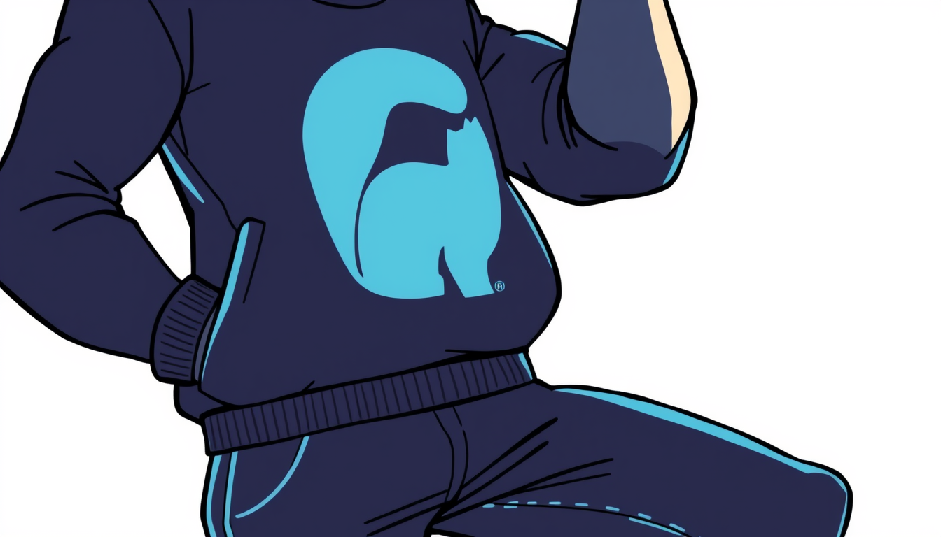 Characters idea: an original character defined by silhouette, role, outfit, palette, and expression, deliberate composition, CARTOON MAN, camisola preta com simbolo de