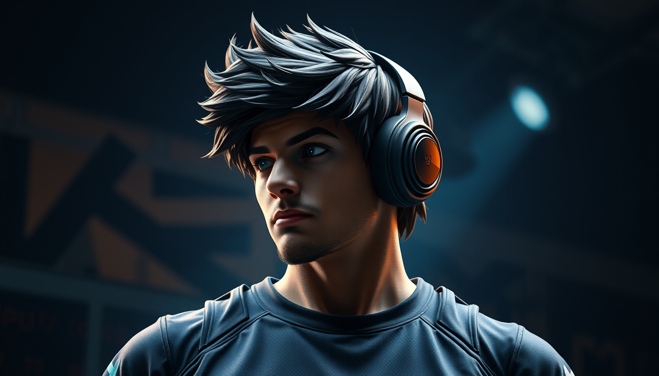 Gaming Avatars idea: gaming avatar, bold character bust, dramatic lighting, esports style, retrato de personaje esports con efecto de escaneo , square gaming profile pictu