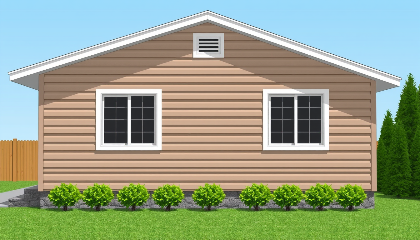 Main art studio: Design the side of a house that is 19 cm wide and 21 cm tall. It has asbestos siding with small wavy bottom and side and top straight. There are no wi