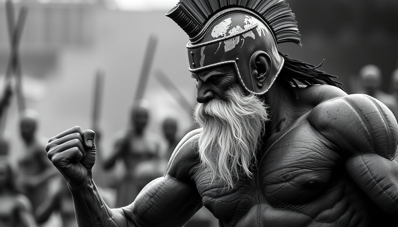 Main art studio: use a imagem como referencia para as imagens Vou recriar a imagem com o lutador branco sendo nocauteado pelo lutador negro. o lutador branco tem o ros