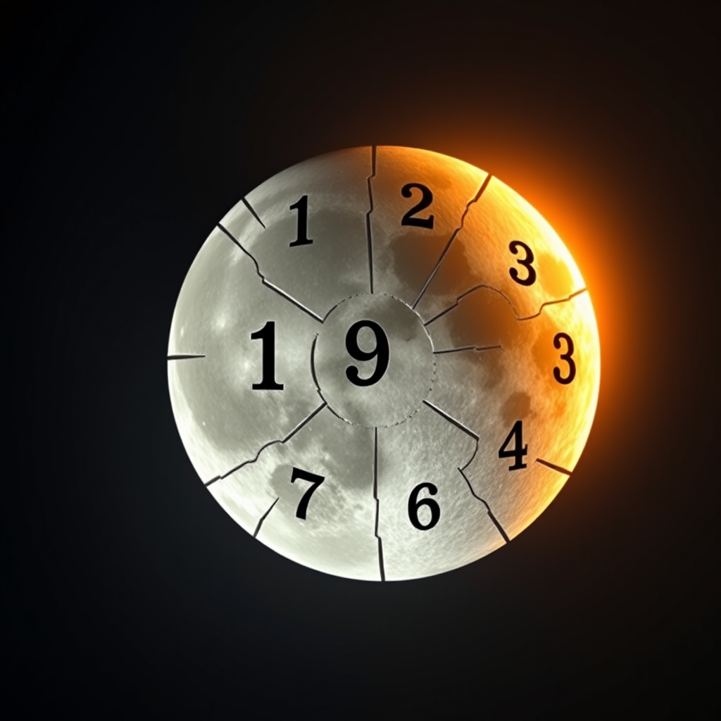 Main art studio: der mond. der hintergrund ist egal da der mond ausgeschnitten werden soll. stil realistisch. das bild ist für eine schnitzeljagt gedacht. der mond sol