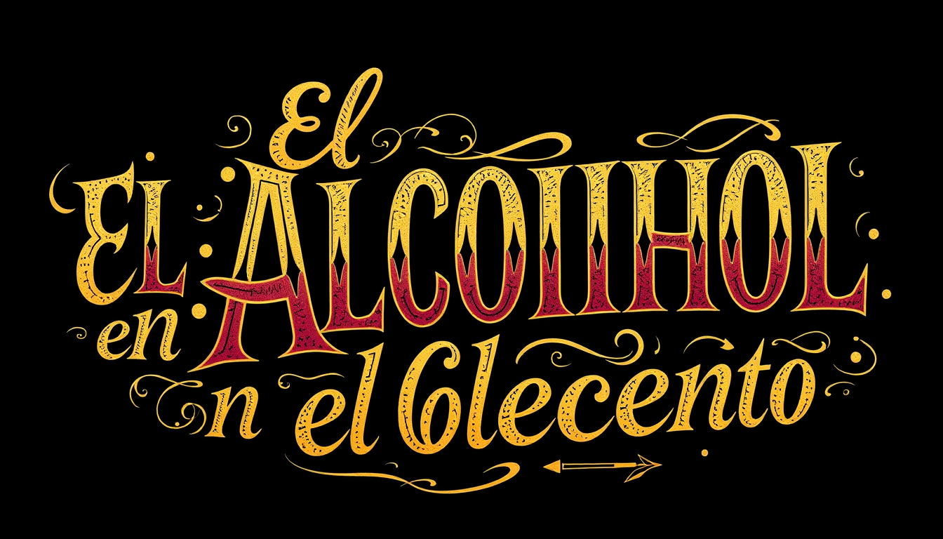 Word Art idea: decorative word art, stylized typography, artistic lettering, El alcohol en el cerebro adolecente , bold word art design