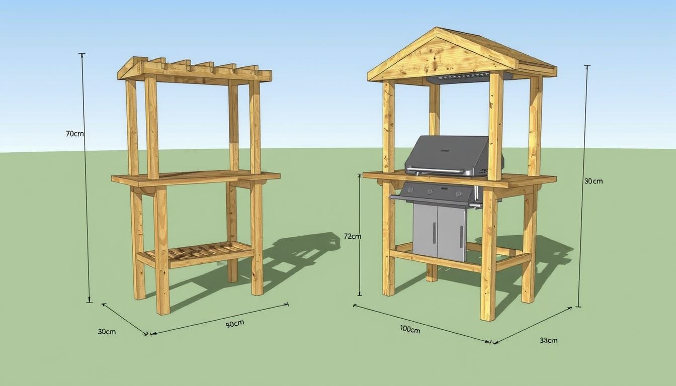 Main art studio: Draufsicht Vorderansicht Seitenansicht allen Maßen Materialstärken 10 Spießen drehbarem Spießmechanismus 70 × 30 cm Grillwanne 100 cm Gesamthöhe 70 ×