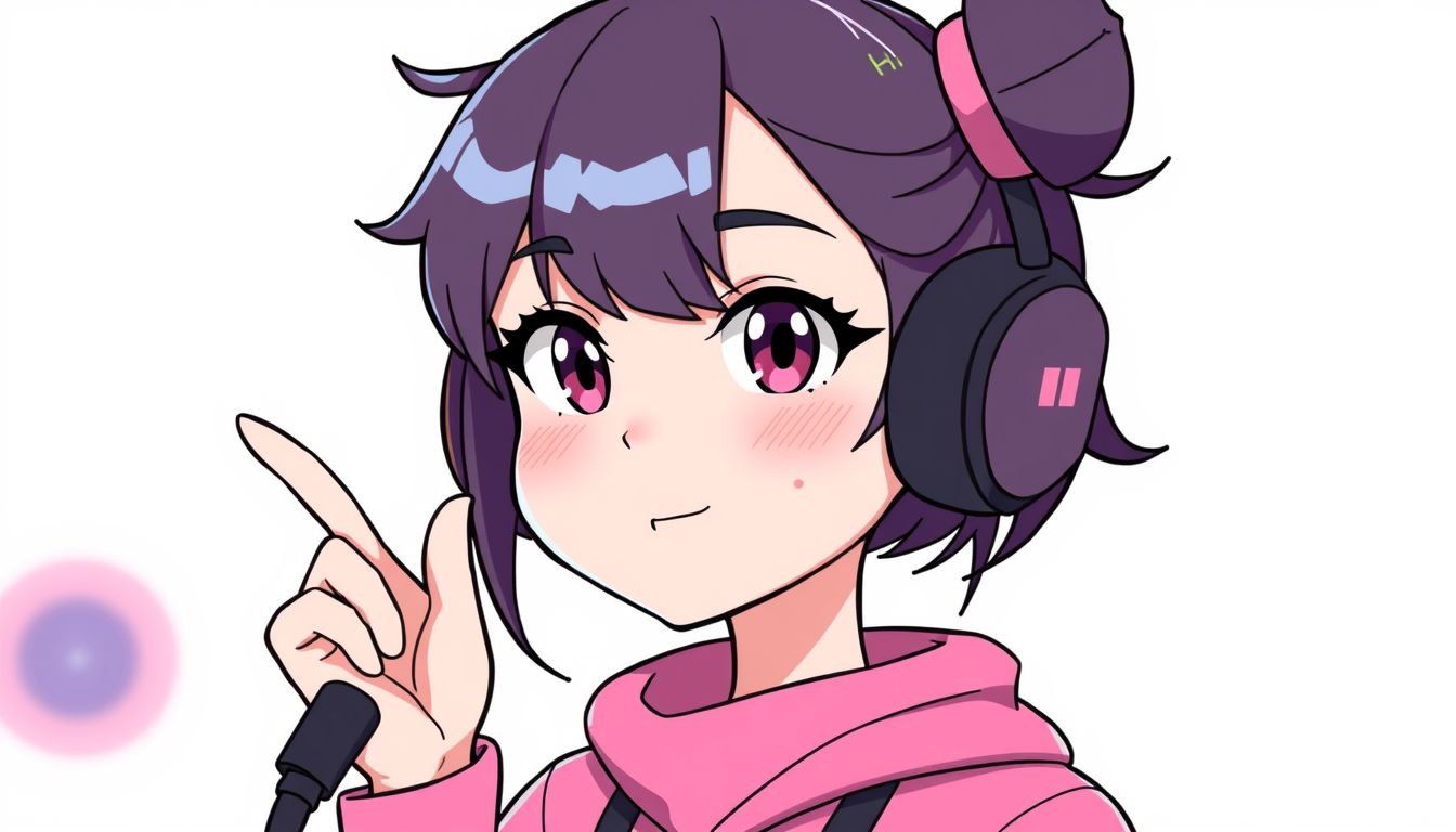VTuber idea: vtuber avatar character, anime style, expressive face, streaming-ready design, a character who is pink , clean vtuber model illustration