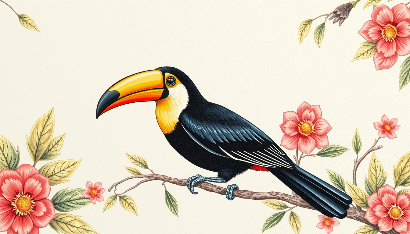 Main art studio: dibujo de un tucan sencillo para pintar en una maceta que sea bonito y elegante