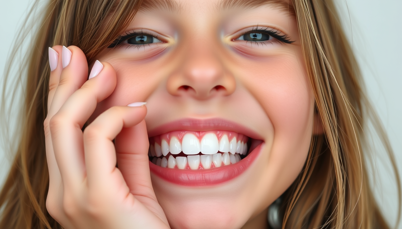 Main art studio: Girl with 15cm long teeth