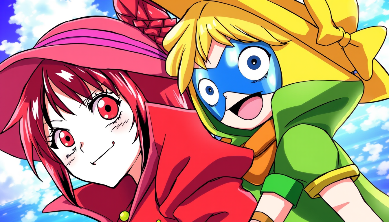 Anime idea: anime style, vibrant colors, expressive eyes, Nami amd robin from one piece , detailed anime illustration