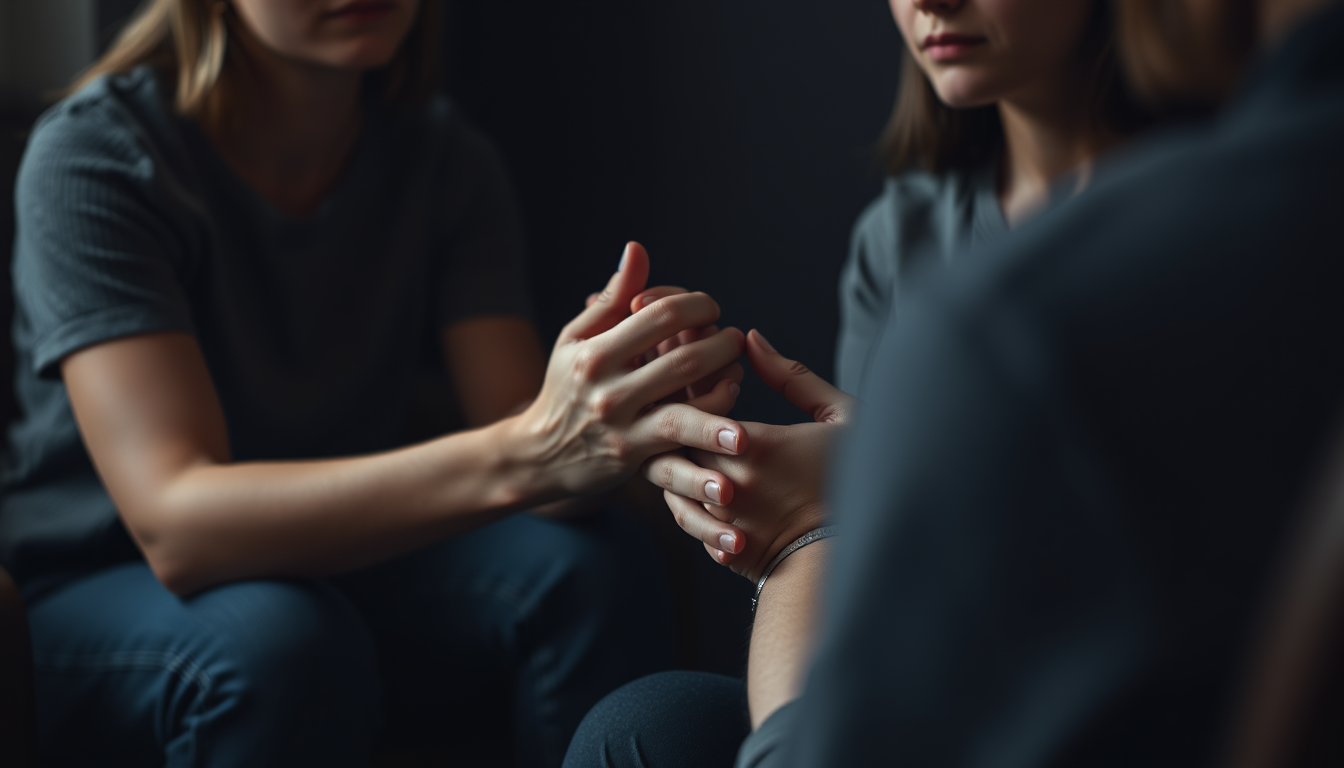 Main art studio: intimate composition, subdued natural lighting, dark softly blurred background, shallow depth of field and documentary photography feel. Show a young