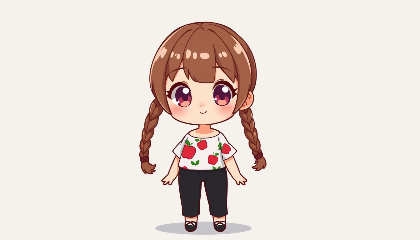Anime Characters idea: an anime character with a legible silhouette, controlled costume language, and expressive face, deliberate composition, Full-body cute 2D gaming masco