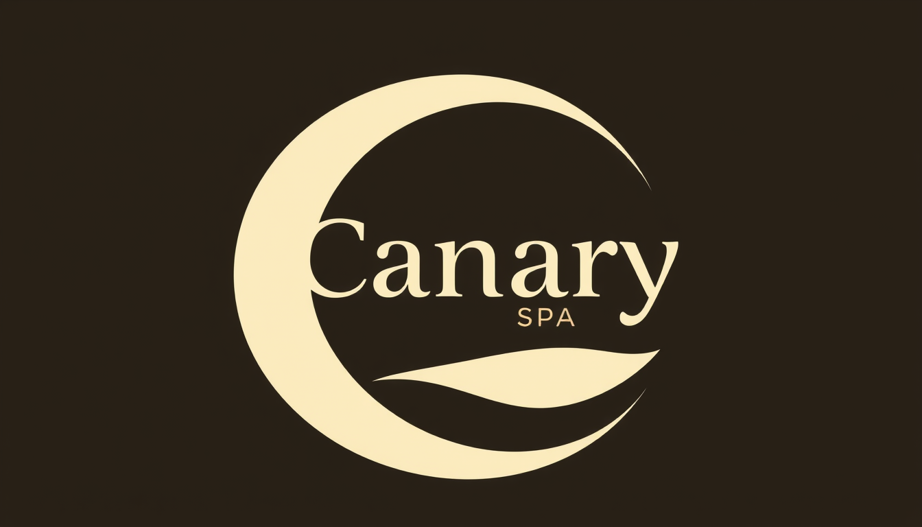 Logo idea created from the prompt: logo design, clean minimal mark, bold simple shapes, balanced composition, as un logo que ponga Oriental canary Spa que sea de color beige y