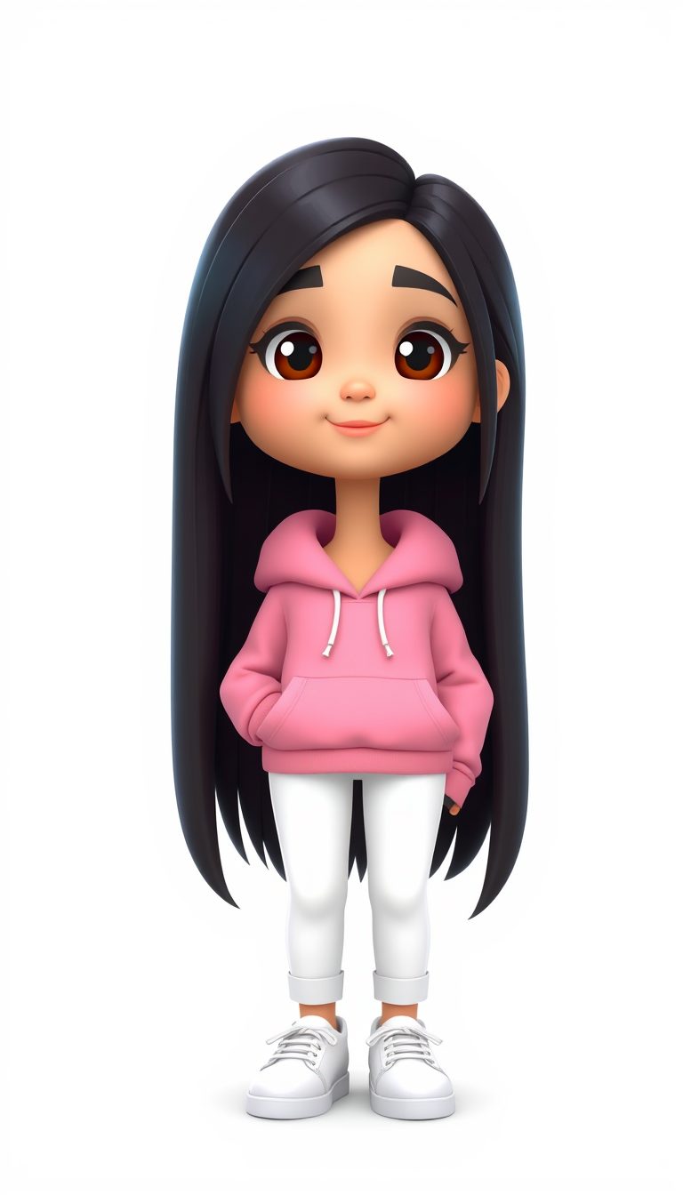 Characters idea: an original character defined by silhouette, role, outfit, palette, and expression, deliberate composition, 13-year-old Pakistani cartoon girl, cute o