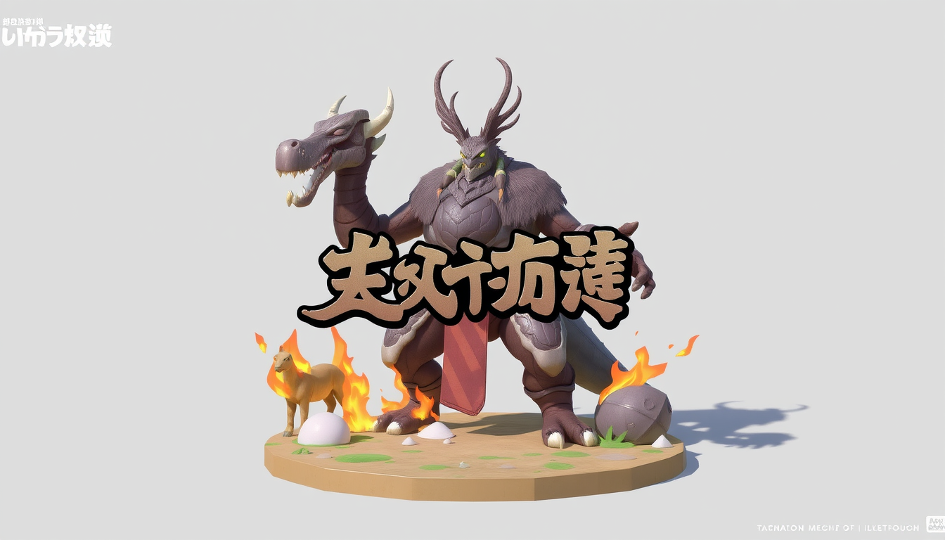 Main art studio: 巨大な怪物サメと巨大な大砲が完全に融合した一体のモンスター。深緑と黒の体、白く光る目。背中、左右のヒレ、口に巨大な大砲が付いている。サメと大砲が別々ではなく、完全に一体化している。怖いけど少し面白い、カオスなブレインロット風。3Dゲームキャラクター。煙と火花。オリジナルキャラクター。