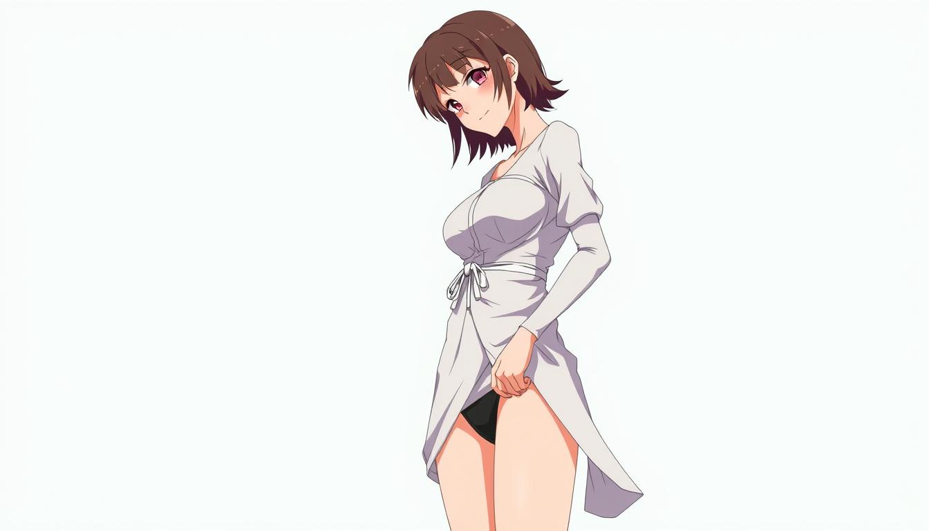 Main art studio: An anime woman undress