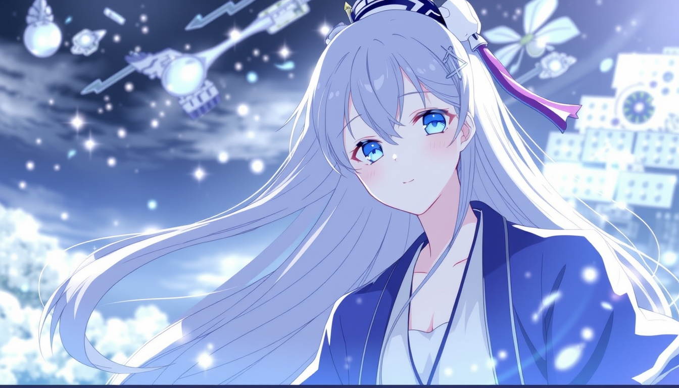 Main art studio: Yelan avec des cheveux long ( elle vient de genshin impact)