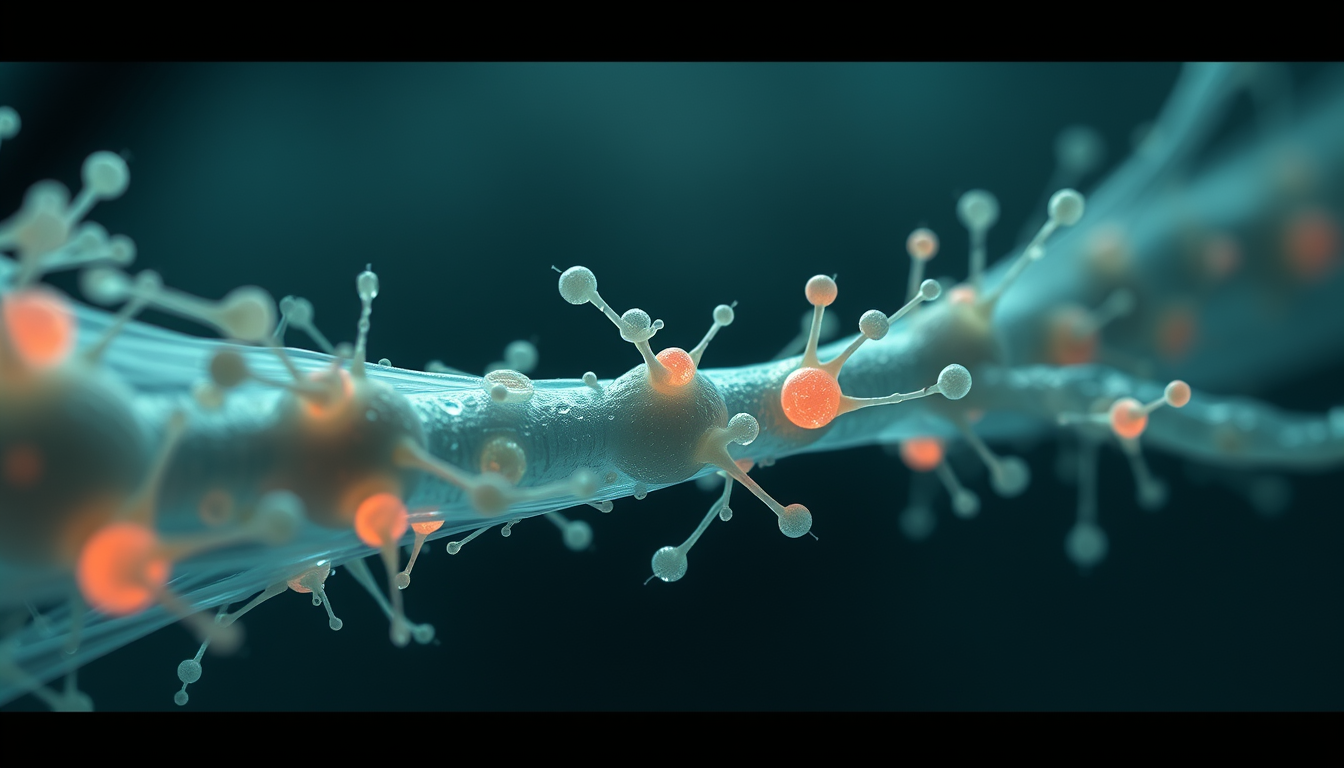 AI Art prompt example created from the prompt: 16 01:00 01:04 016_01m00s-01m04s Specialized rod-shaped bacteria attaching to a fiber strand and cutting it into smaller glowing fragments,