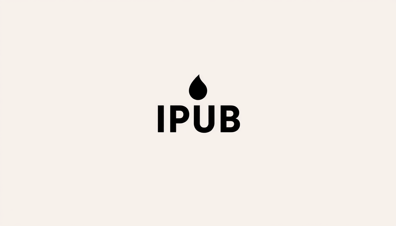 Logo idea: logo design, clean minimal mark, bold simple shapes, balanced composition, IPUB , versatile brand logo