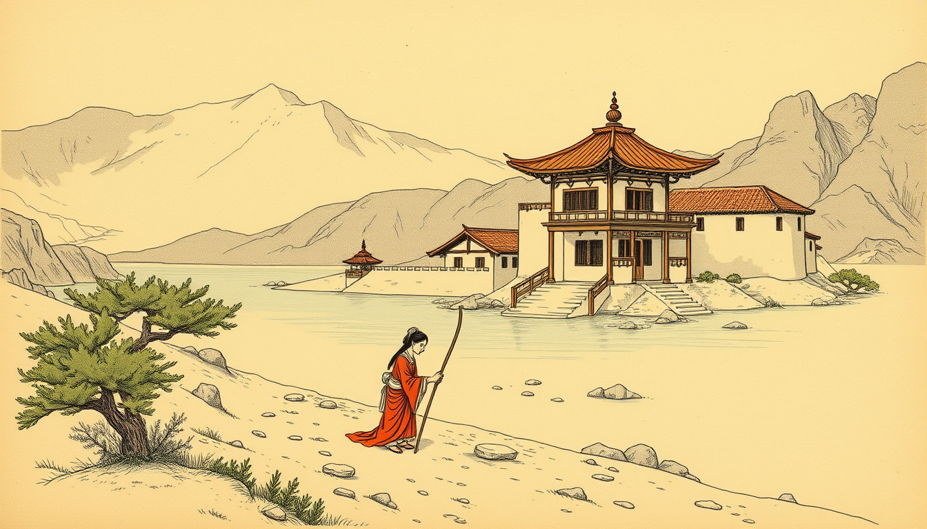 Main art studio: crée une image d'inspiration orientaliste de type 19e siecle pour illustrer l'histoire de Yemma Gouraya conte d'algérie pas d'asie fais des recherches