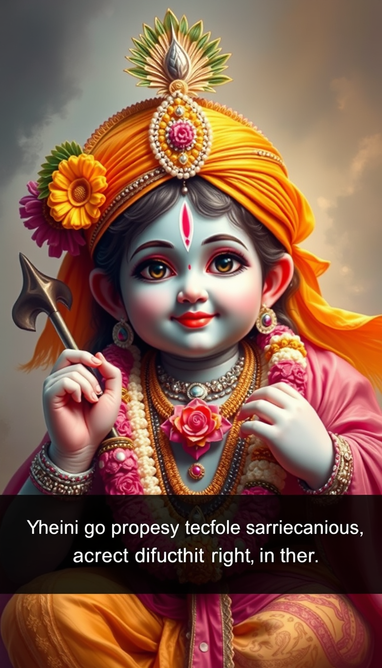 Main art studio: Kanha ji ki image bnayo modern figure me positive colours me 9:16 ratio ho or krishna janmashtami me english me quote likha ho