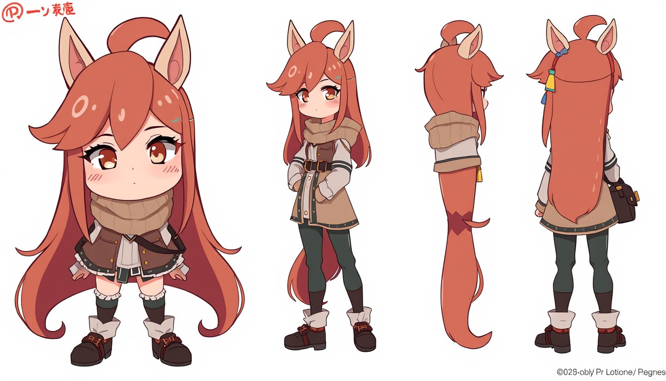 Characters idea: original character design, detailed outfit and accessories, expressive personality, ponyo , character concept art illustration