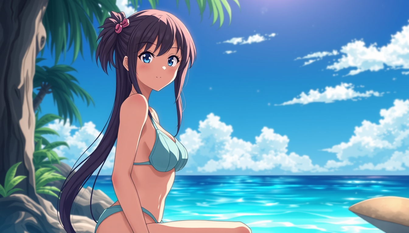 Main art studio: A anime in bikiny with shes ass at me