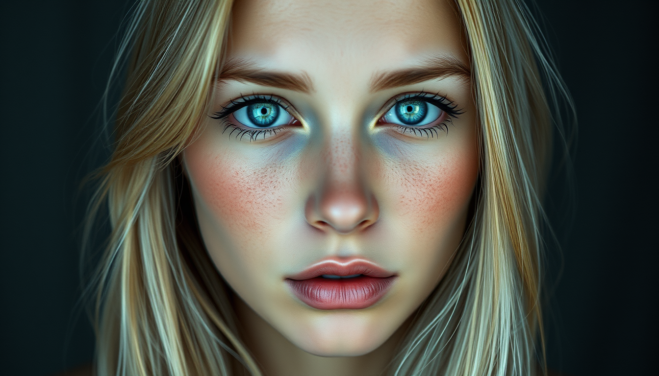 Realistic AI Image idea created from the prompt: photorealistic generated image, natural materials and skin texture, physically plausible lighting, I want a real girl with blonde long hair 