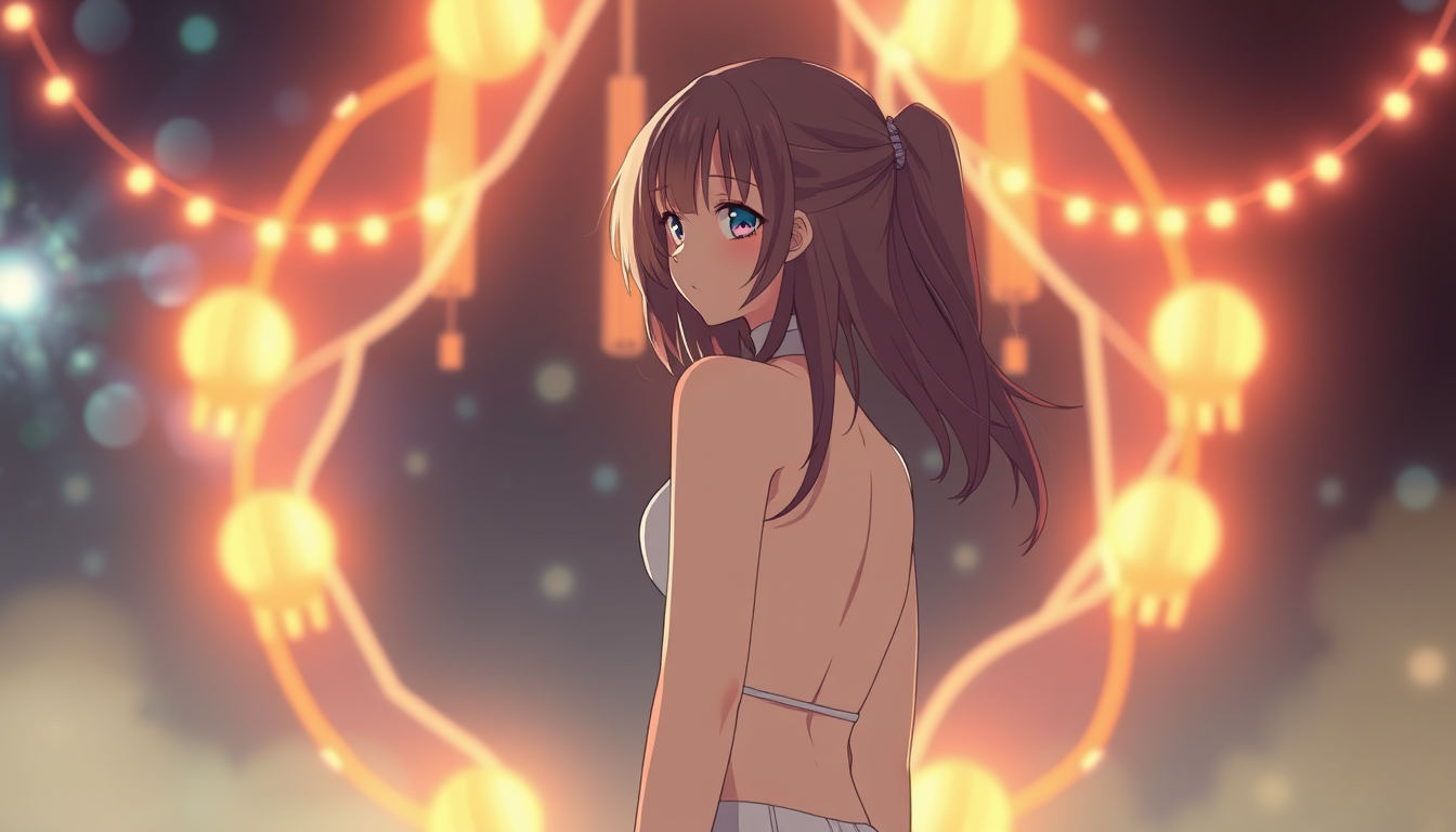Main art studio: An extralmely hot ai anime girl centred in the frame a bit far back so be able to see head to toe with noclothes on