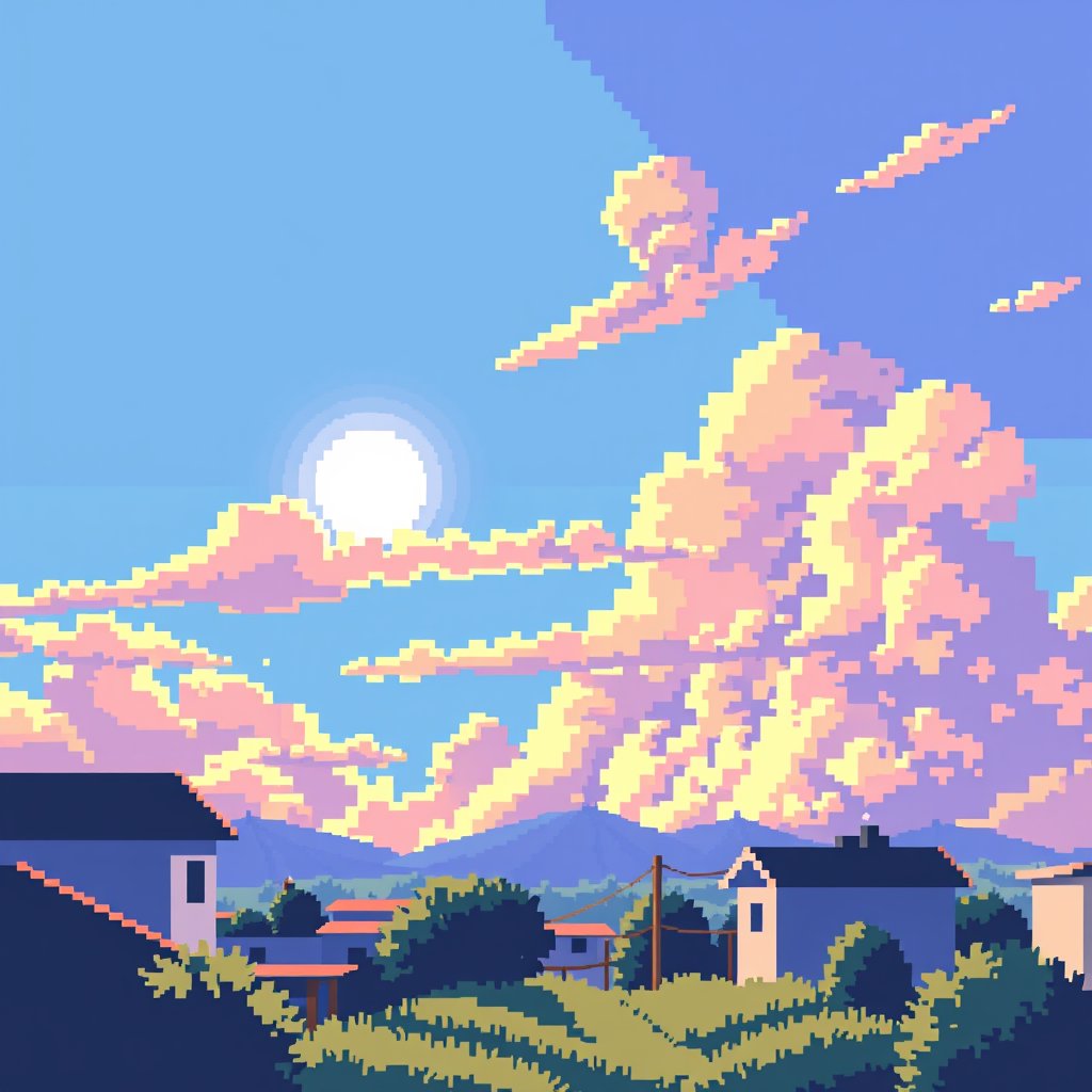 Main art studio: Sunny sky pixel art 32x32pixels