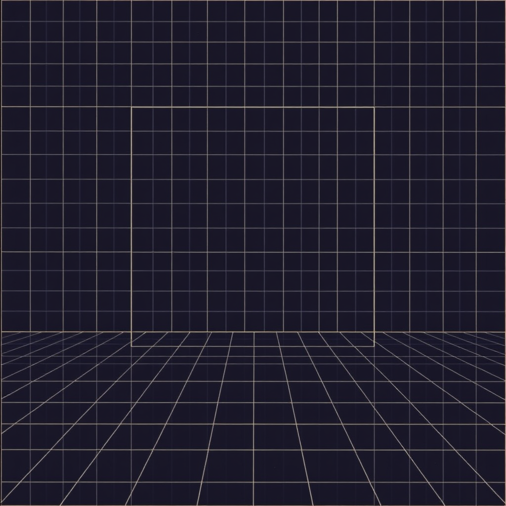 Main art studio: 70s proto CGI grid/vector meets Bauhaus minimal, but not necessarily geometrical. Super Clean. Avantagarde and abtract beyond belief. hi tech. Cool. N