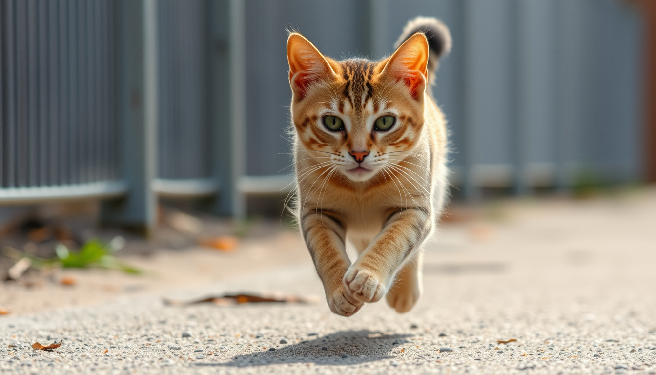 AI Art prompt example created from the prompt: cat runnig