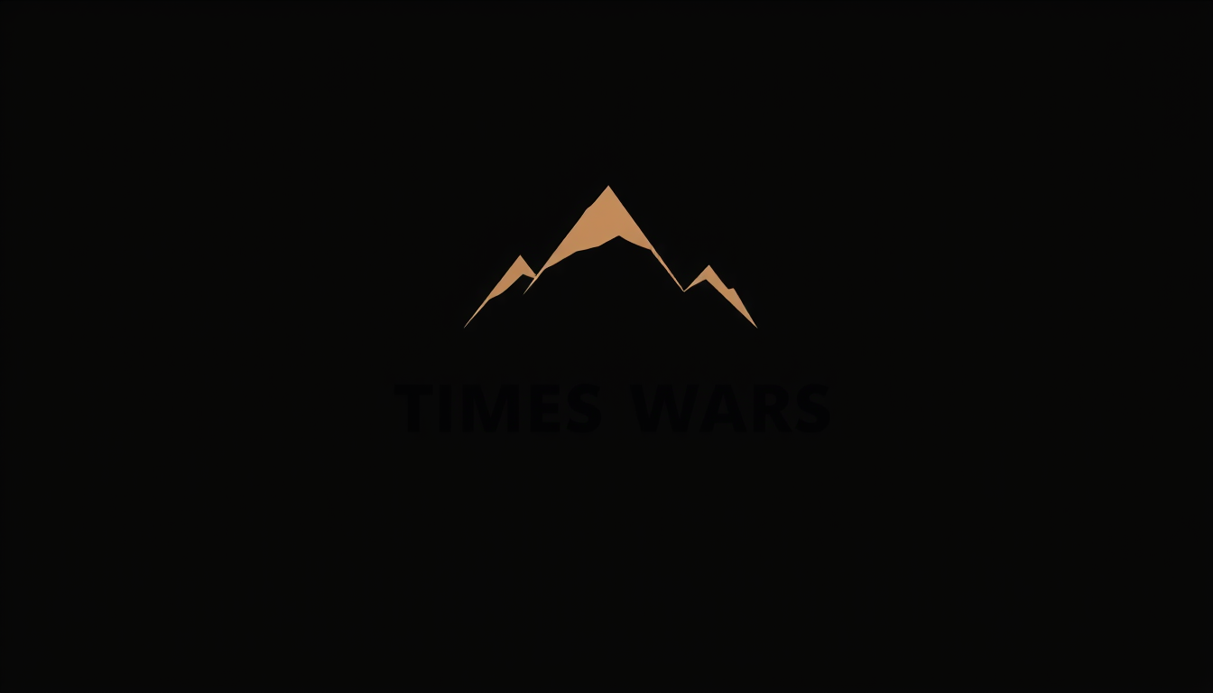 Logo idea: logo design, clean minimal mark, bold simple shapes, balanced composition, uberschrift Times wars farbe marmor und hintergrund schwarz , versatile bra