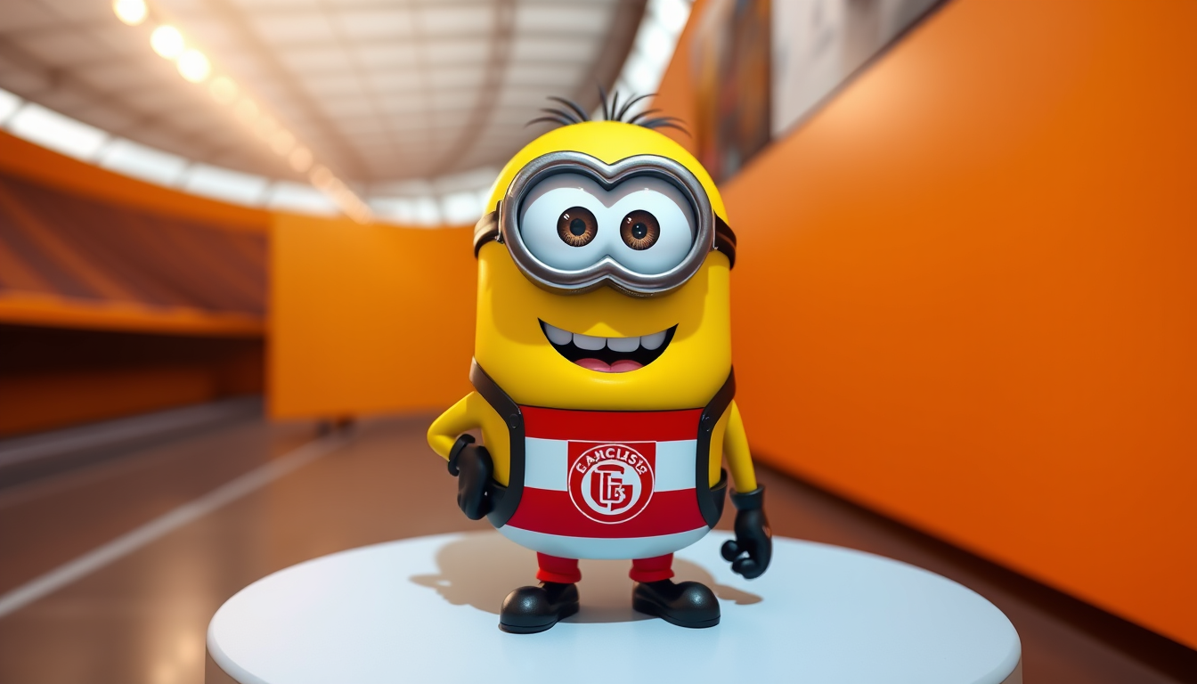 Main art studio: temoc the utd mascot as a minion themed image