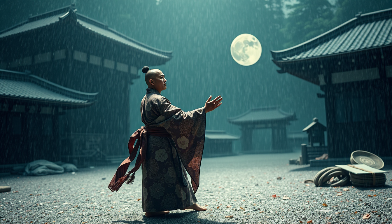 AI Art prompt example created from the prompt: heain form ryomensukuna jujustsu kaisen in his full kimono doing domian expansion witha aall hands