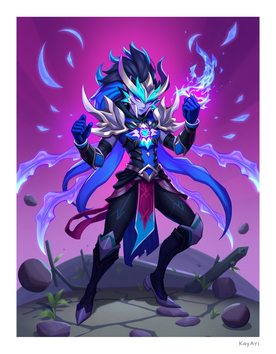 Main art studio: Generate fanart of kayn from lol aura farming so cool and great pose