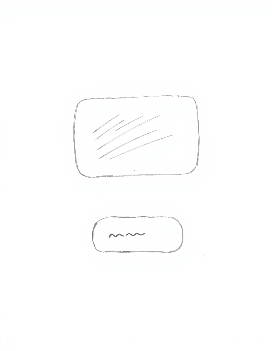 Main art studio: Minimalist black and white pencil sketch of a single floating chat window, like a simple Messenger conversation. At the bottom, show a short message b