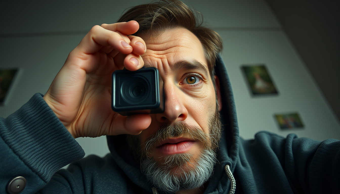 Main art studio: crie um homen com cabeça de camera