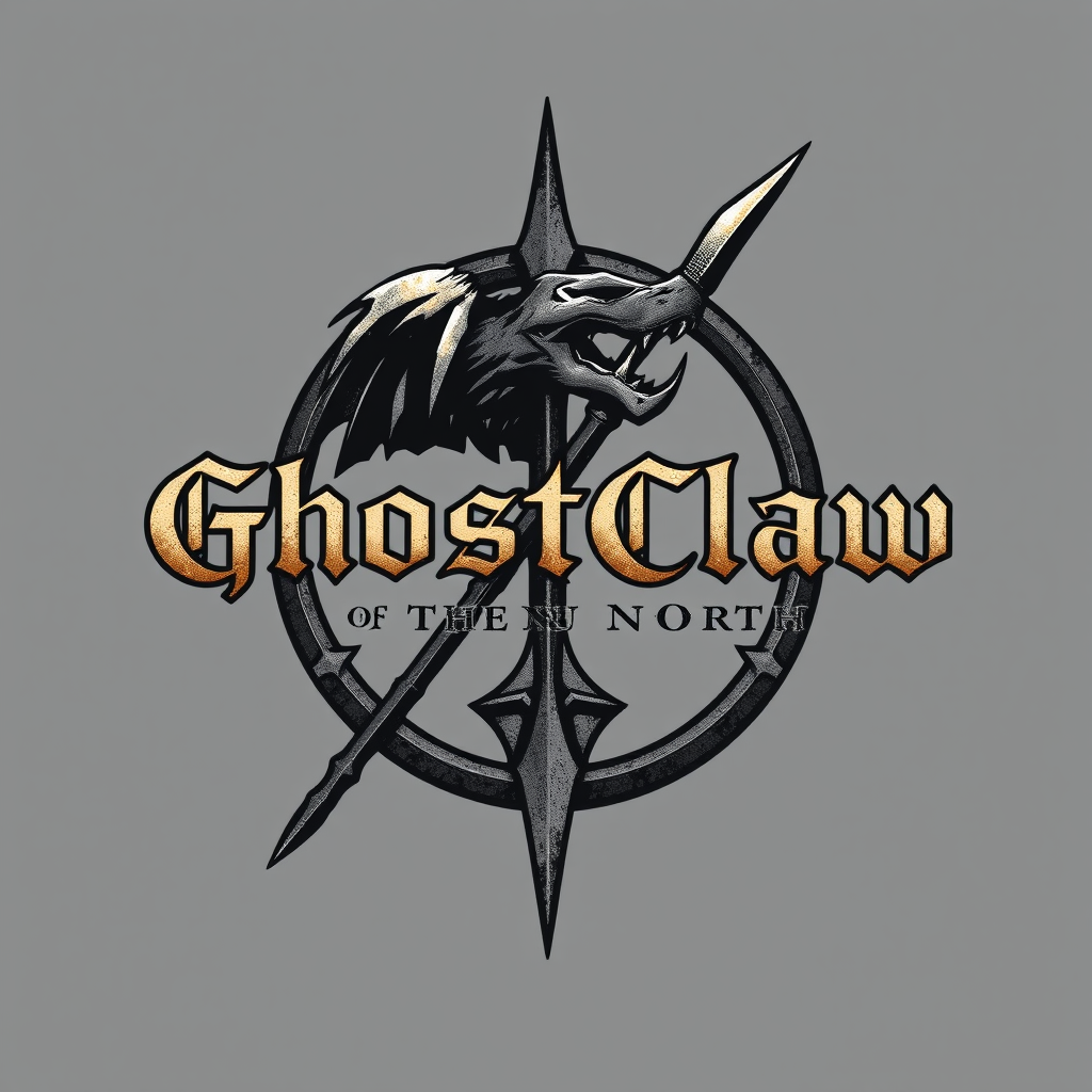 Main art studio: erstell mir für die Gruppe Ghostclaw of The North ein cooles Logo in Richtung mittelalter aber so das es zur Metal Szene passt mach es realistischer