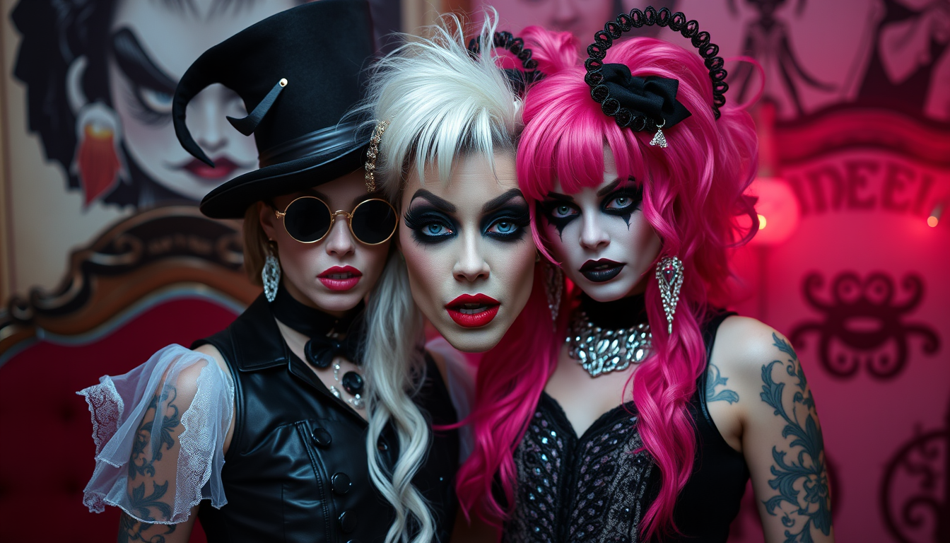 Main art studio: drag queen gothic