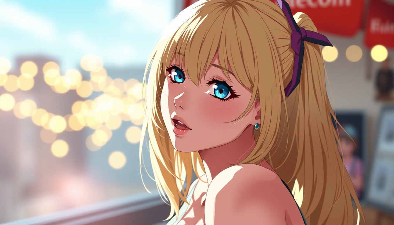 Main art studio: A very hot blond ai/anime styled girl