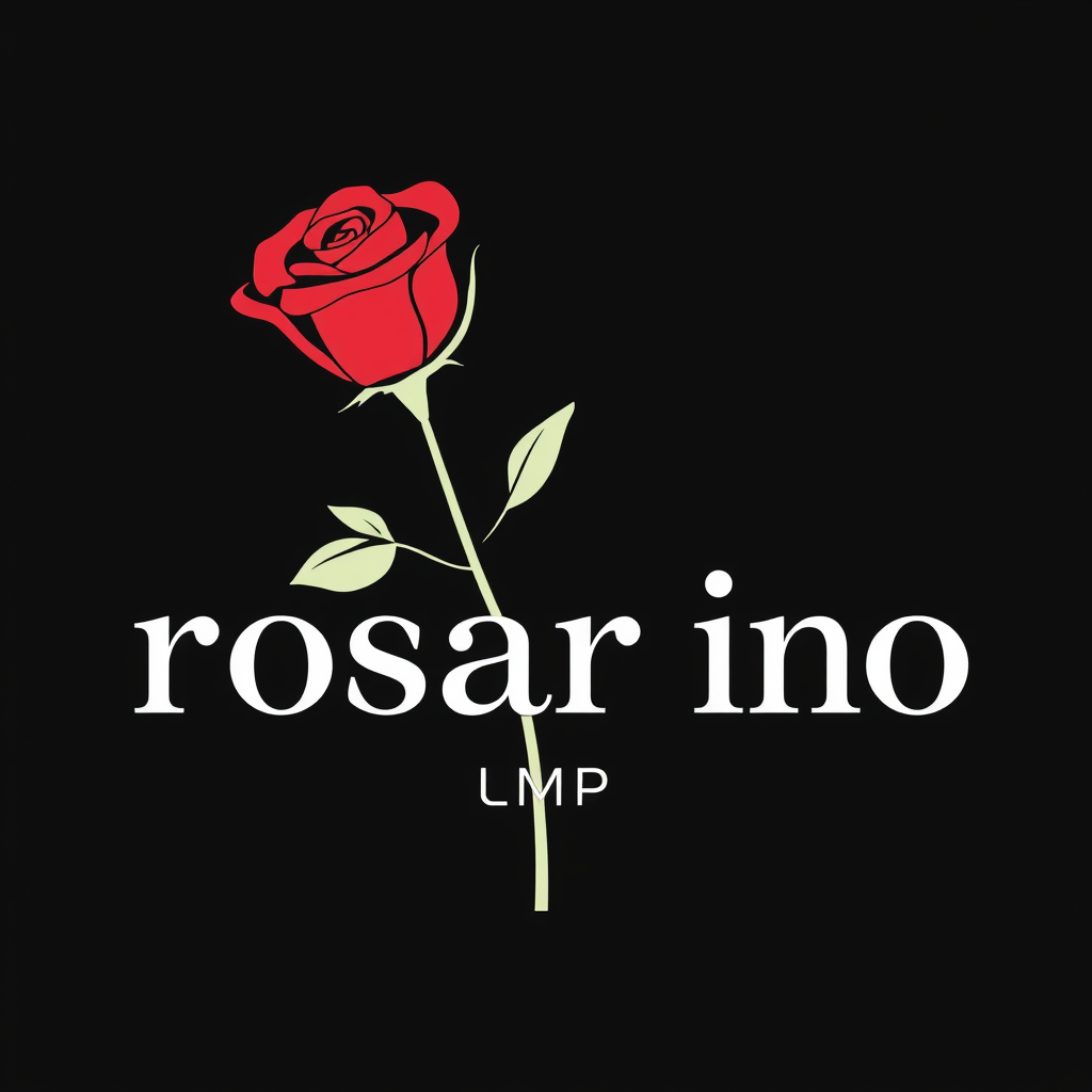 Main art studio: logo mit rosen und den name: rosarino GmbH