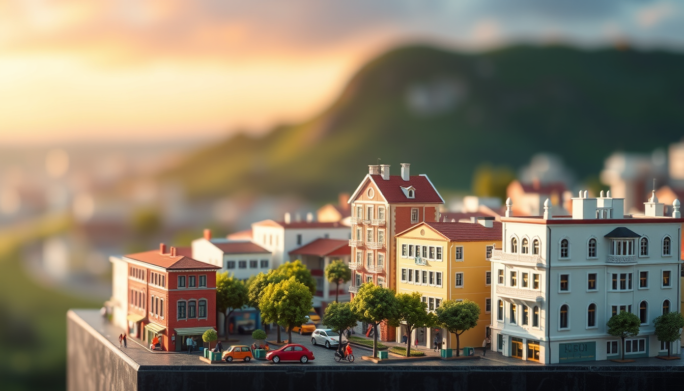 Main art studio: miniatura de uma cidade compacta bem bonita