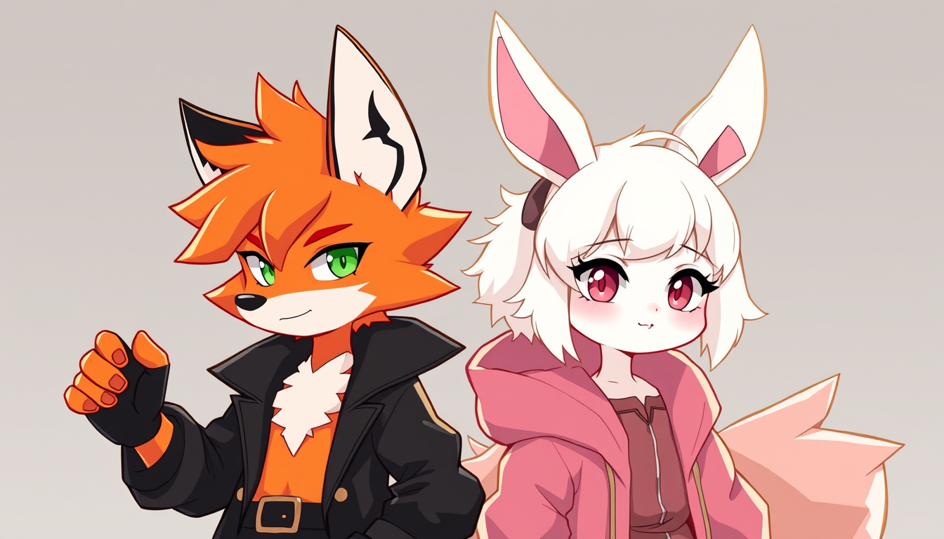 Character idea created from the prompt: an original character defined by silhouette, role, outfit, palette, and expression, deliberate composition, Orange fluffy fox boy hair color