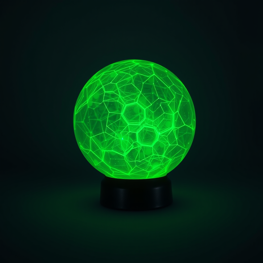 Main art studio: radioactive green glowing lighten slime ball poisen green