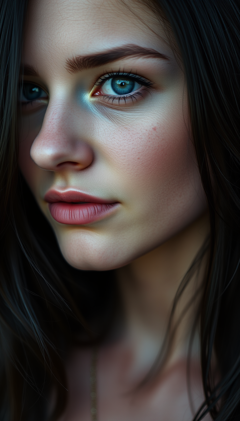 Realistic Images idea: photorealistic generated image, natural materials and skin texture, physically plausible lighting, Real DSLR photograph of a real adult woman, 25 year