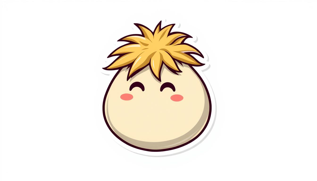 Emoji idea: single emoji icon, simple expression, isolated subject on white, sticker-like, Ios style emoji of a hairy ball sack with gray stink lines coming off o