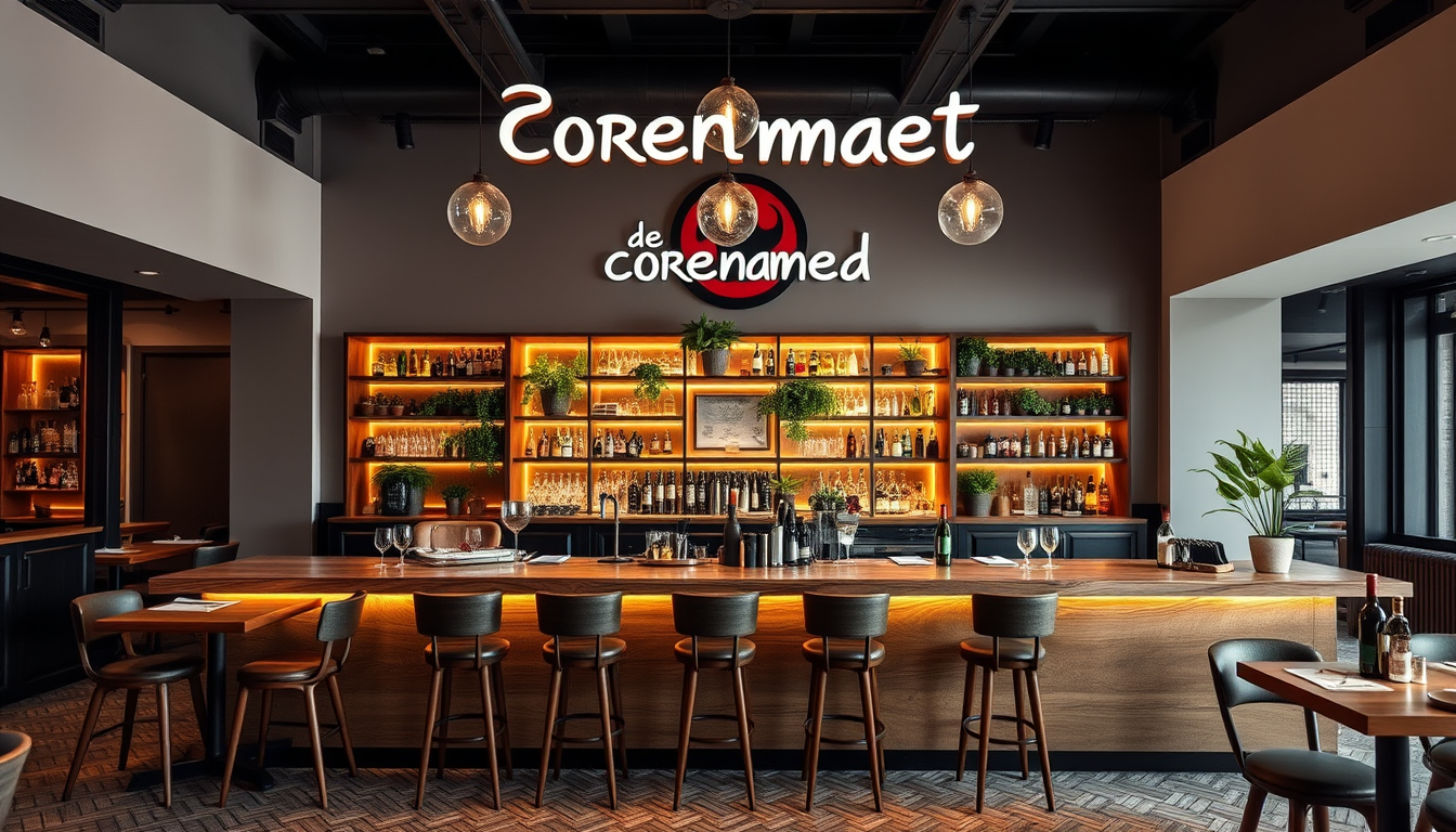 AI Art prompt example created from the prompt: Hallo. Ik heb een horeca zaak genaamd de Corenmaet. We zitten op een druk gebied in het centrum van Breda, doen lunch diner en borrel en zij