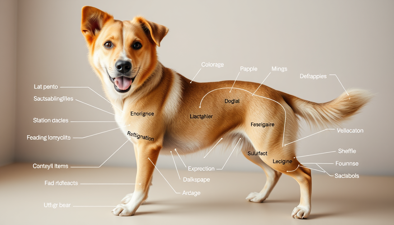 Main art studio: All body parts name of a dog