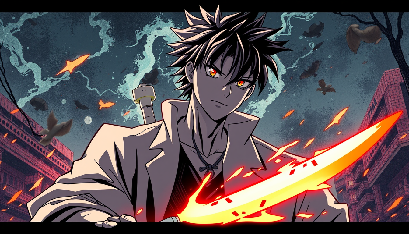 Main art studio: kannst du mir ein bild erstllen das zum namen Onisho passt japan styl brutal blutig gang neocolor styl mänlich düster anime