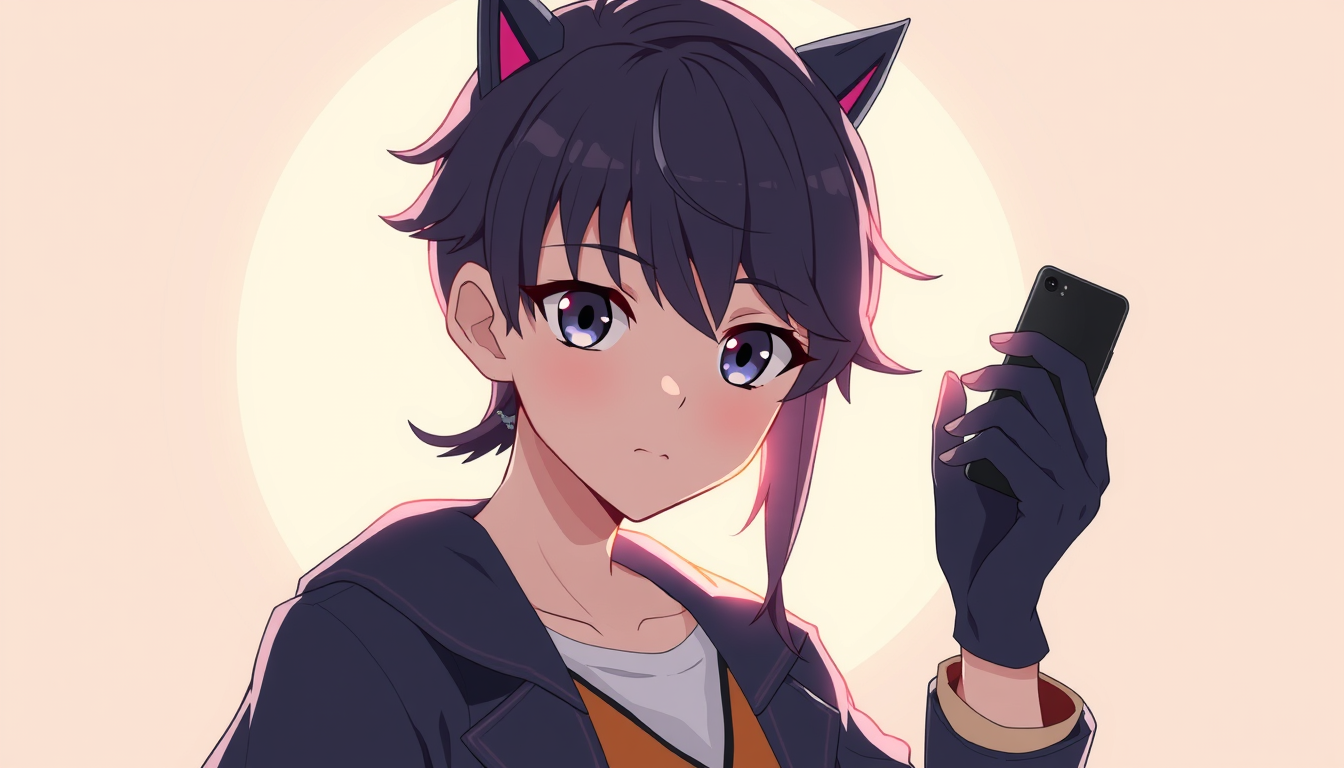 Characters idea: an original character defined by silhouette, role, outfit, palette, and expression, deliberate composition, vtuber avatar, anime style, expressive eye