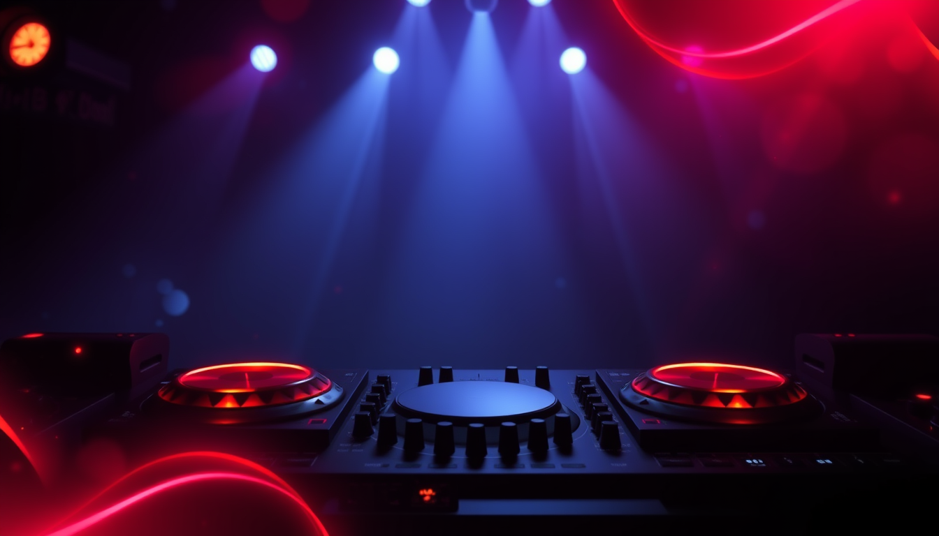 YouTube Banner idea created from the prompt: youtube channel banner, wide 16:9 composition, bold branding graphics, dj music video channel yotube banner create , channel-art ready banne